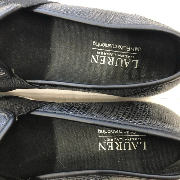 Lauren Ralph Lauren Womens Jinny Black Cozy Slip-On Sneakers Shoes Preowned - Picture 8 of 8